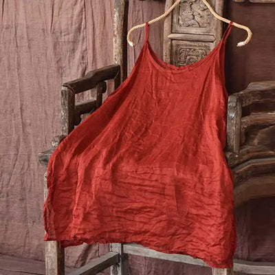 Asymmetric Cotton Linen Loose Underwear Outerwear Women's Vest Brand Name Casual Summer Faion Comfortable Breathable