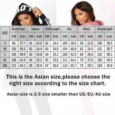 Fashion Women Track Suits Sports Wear Jogging Suits Ladies Hooded Tracksuit Set Clothes Hoodies+Sweatpants Sweat Suits
