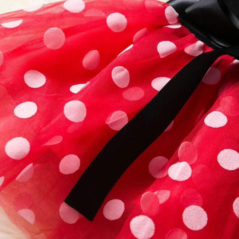 Cute Baby Girl Dress for 9M-4Yrs Children Summer Clothes Kids Minni Mouse Polka Dot Dress Girls Birthday Party Christmas Costume