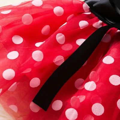 Cute Baby Girl Dress for 9M-4Yrs Children Summer Clothes Kids Minni Mouse Polka Dot Dress Girls Birthday Party Christmas Costume