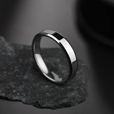 Engraving Letter Name Rings for Women Stainless Steel Jewelry Customized Personalized 4mm Ring Engagement Wedding Couple Gifts