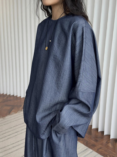 2025 Women Spring Two Pieces Suits Long Sleeve Cotton Blouses With Long Pants Wide Leg Two Pieces Sets Boho Suits Ladies Outfits