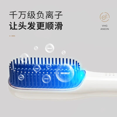 USB/110V/220V Portable 2-in-1 Negative Ion Electric Hair Brush and Curler by Aimoret for Straightening and Curling