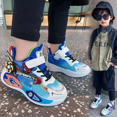 Boys' casual sports shoes | Lightweight and cushioned running shoes | 5-12 year old children's sports walking shoes | Shock abso