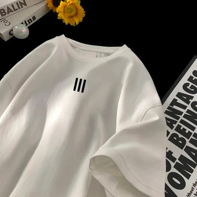 2025 Men's Oversized T-shirts Mens Cotton T Shirt White  Casual Summer Wear Fashion Print Tee Shirts for Men New Clothing