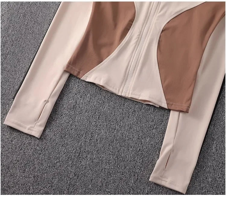 2024 long-sleeved sports sweater gym tops fitness sports jacket new women yoga jackets