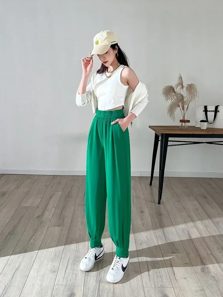 Female Trousers New In Pencil Women's Harem Pants Xxl Trends 2025 Outfits High Quality One Size Chic and Elegant Original G 90s