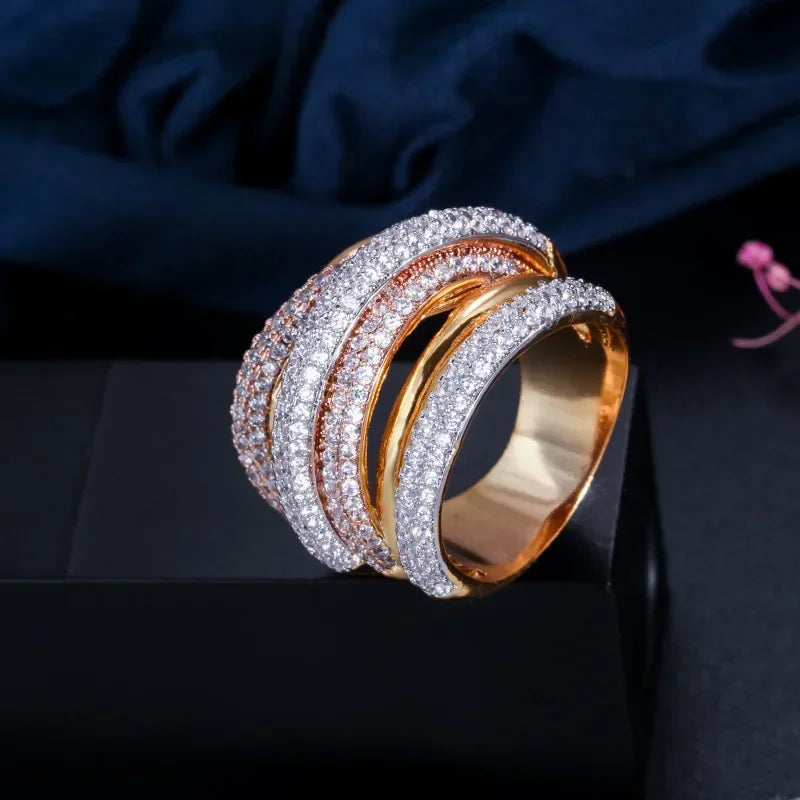 New Designer Luxury Rings for Women Gold Wedding Couple Twining Fashion Jewelry Wholesale Mens Big Size