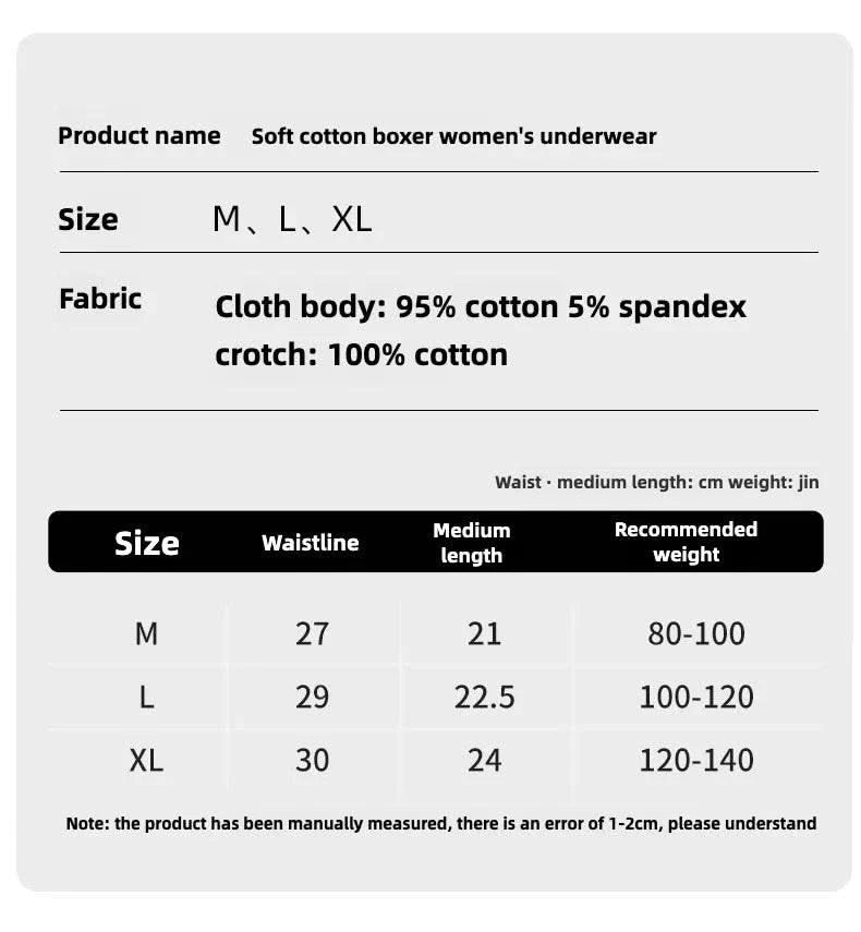 Boxer Woman Boxers Fashion Sexy Panties Set Pack Briefs Panties Women Underwear for Women Women's Lingerie Cotton Women's Shorts