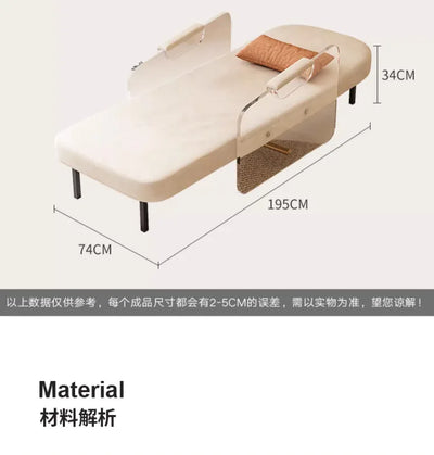 Cream Wind Folding Sofa Bed Single Living Room Small Apartment Dual-purpose Fabric Suspension Sofa Study Folding Bed