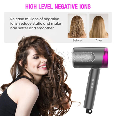 Sejoy Hair Dryer 110v 1800W, High-Speed Electric Turbine Airflow, Low Noise, Constant Temperature And Quick Drying for Home