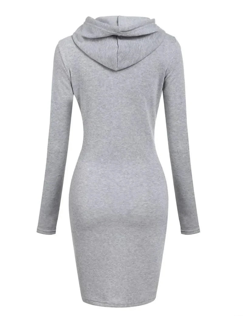 Ladies Autumn Attire Women's Hooded Dresses Hoodie - Style Sweatshirt Dresses for Women Tops in Ladies Clothing