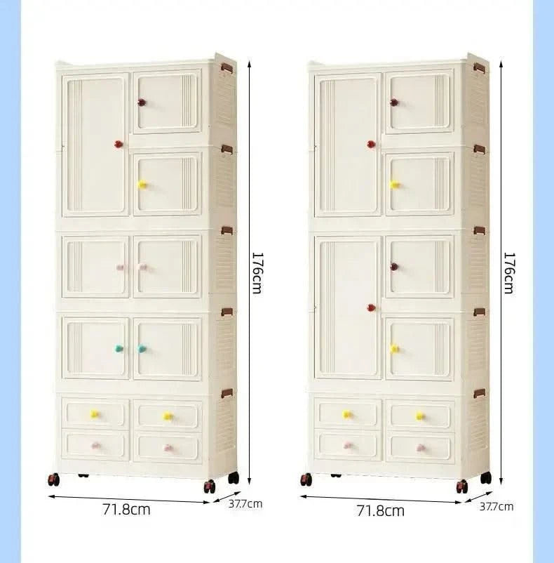 Home bedroom, children's storage cabinet, multi-layer snack cabinet, multifunctional large capacity dust-proof storage box