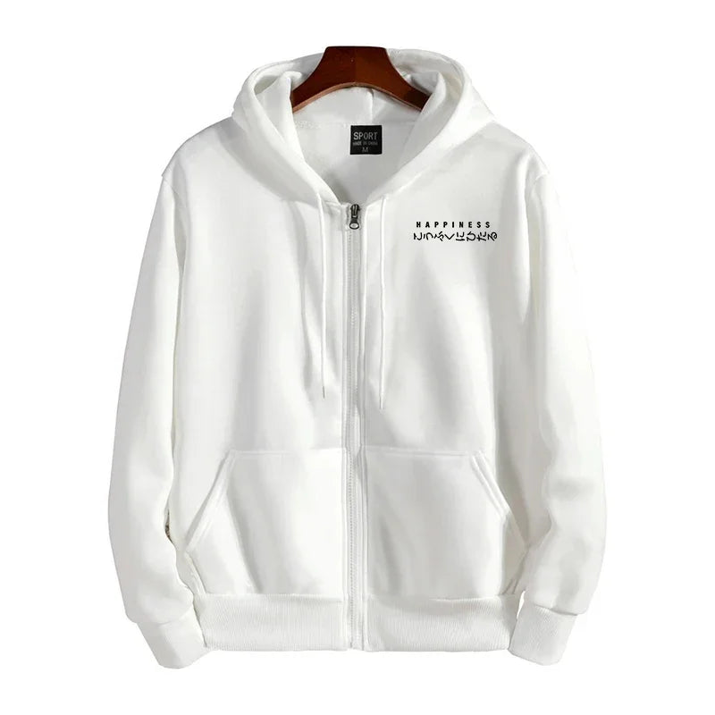 Men's Outerwear Printed Zipper Hoodie Overcoat Casual Sports Jogging Men Sweatshirts Clothing 2025 Fashion Versatile Tops Jacket