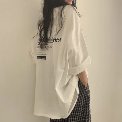 Woman Oversize Half Sleeve T Shirts Summer New Clothes Loose Fitting Cotton T-shirt Women Tops Ropa Mujer Hip Hop Tees Clothing