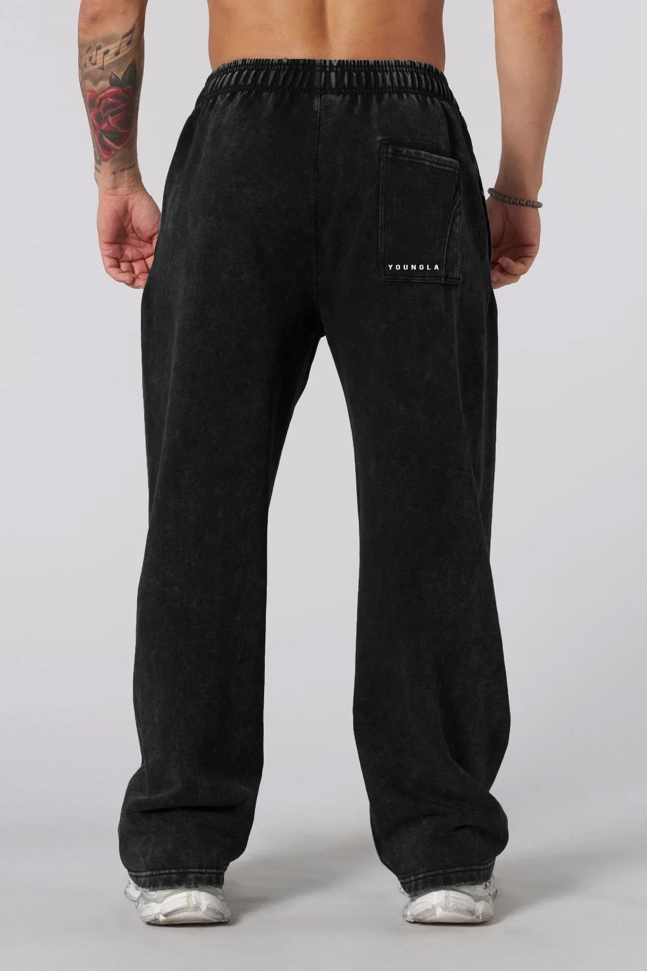 Men's straight legs wide pants fitness training casual sports outdoor running trousers fashion American style brand sports pants