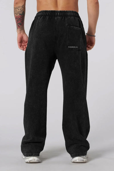 Men's straight legs wide pants fitness training casual sports outdoor running trousers fashion American style brand sports pants