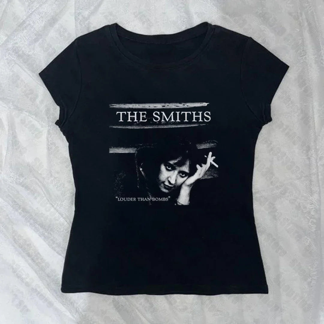 Summer Fashion Y2k Emo Girl Punk Graphics Slim T-shirts 90s Vintage Gothic Women T-shirts Y2k Style Cool Printing Women T-shirts