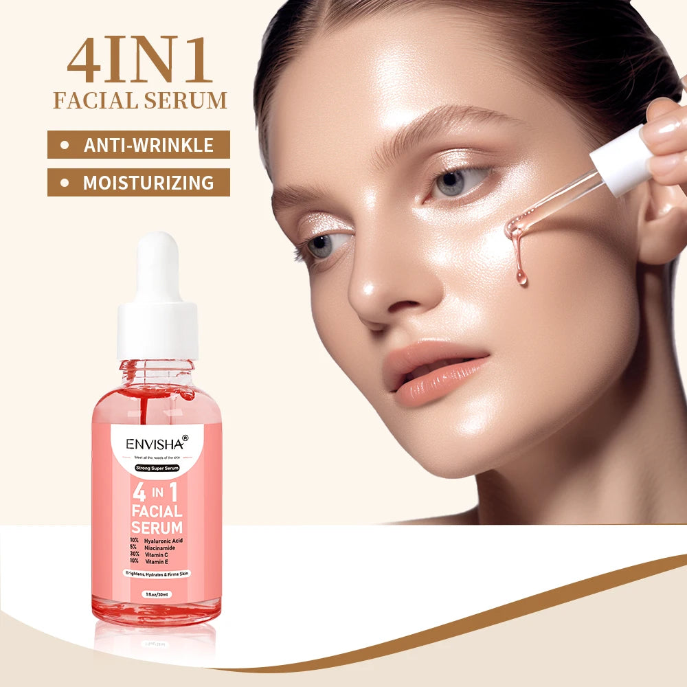 ENVISHA Facial Serum Hyaluronic Acid Niacinamide Vitamin Face Skin Care Anti-Aging Wrinkle Whitening Moisturizing Shrink Pores