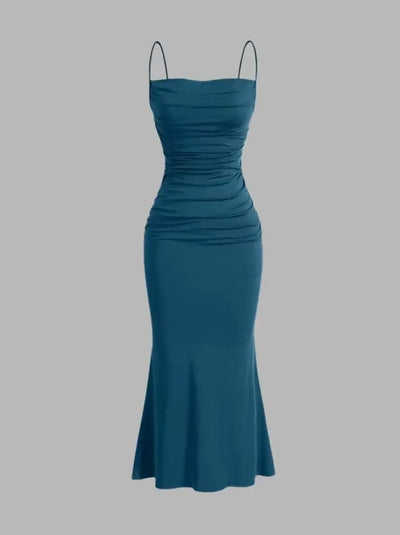 Women's Dress 2025 Spring Summer Elegant Party Fitting Slim Spaghetti Strap Mermaid Hem Maxi Fashion Lady Party Dresses Vestidos