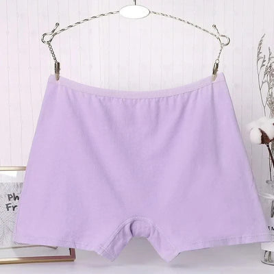 Ladies' Boxer Briefs Women's High Waist Large Size Quarter Underwear Female Cozy Cotton Antibacterial Legging Flat Legged Shorts