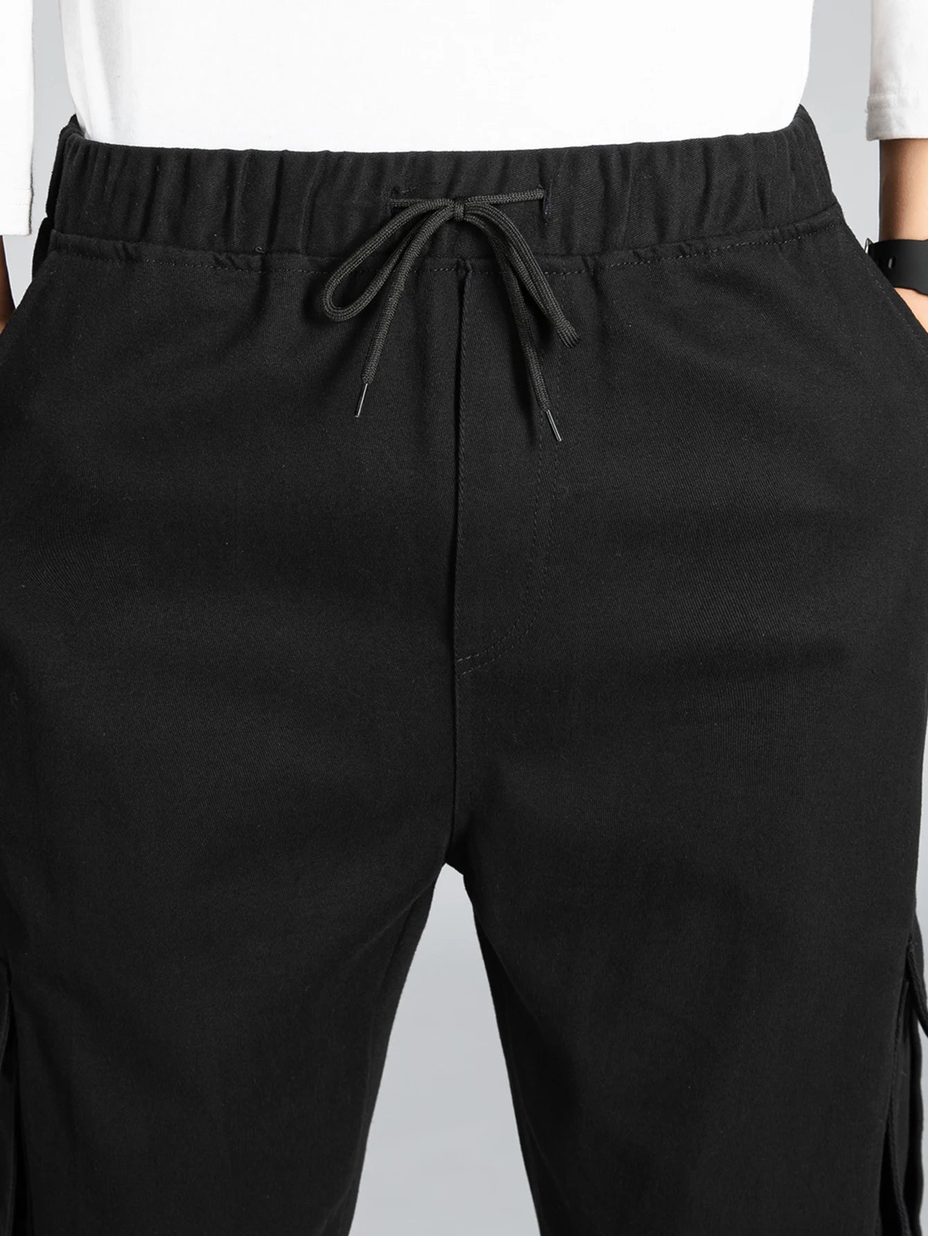 Men's Casual Wide Leg Pants Loose Straight Hip-Hop Streetwear Fashion Cargo Trousers with Pockets