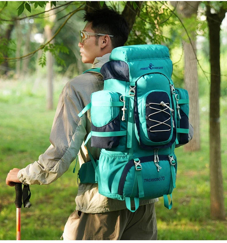 Outdoor Climbing Backpack with Rain Cover Hiking Camping Trekking Outing Bag Large Mountaineering Luggage Sports Rucksack