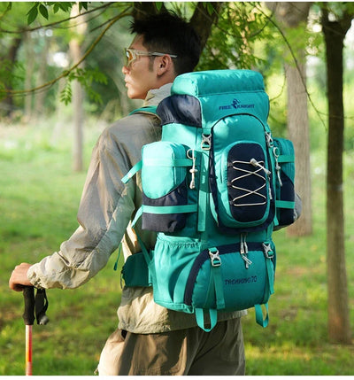 Outdoor Climbing Backpack with Rain Cover Hiking Camping Trekking Outing Bag Large Mountaineering Luggage Sports Rucksack