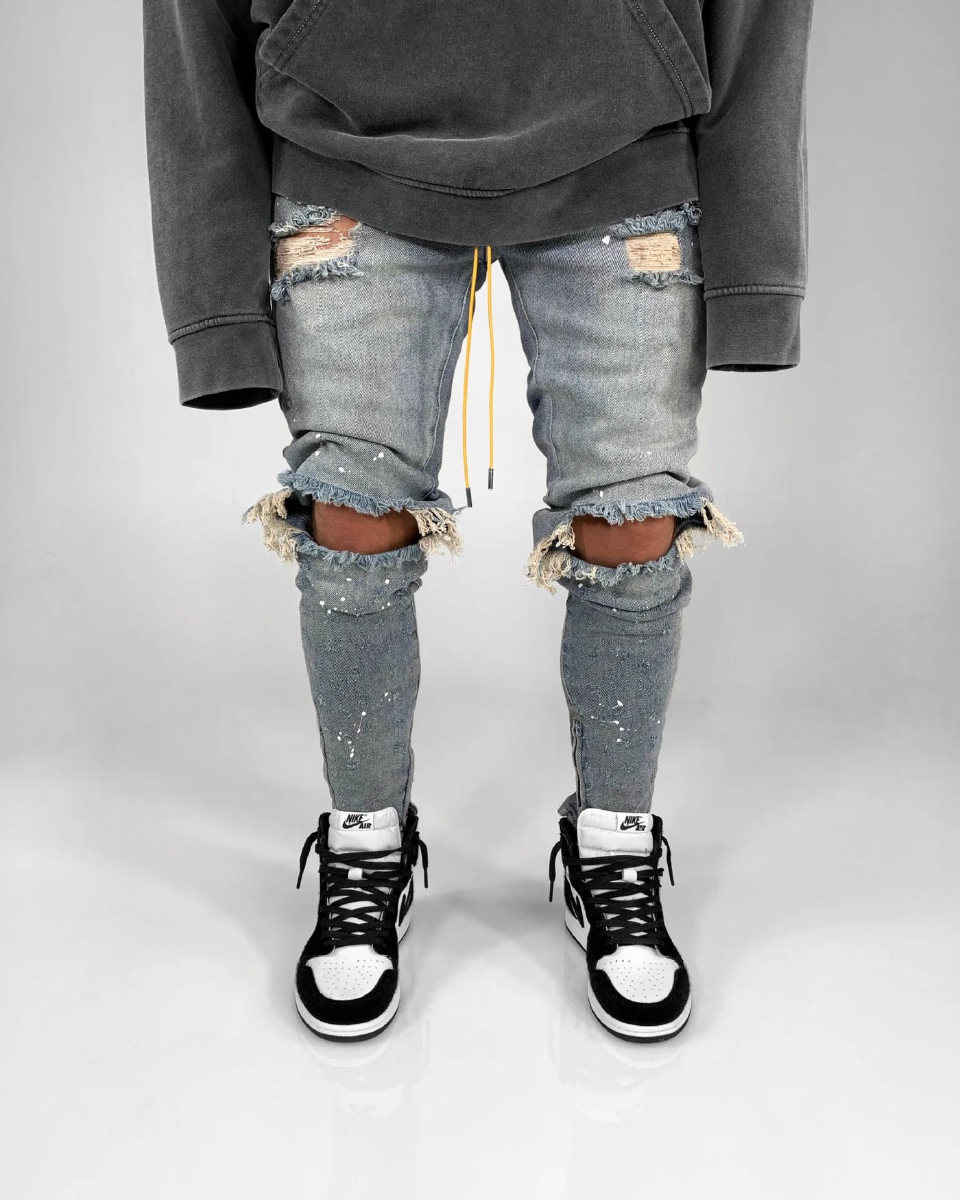 New 2025 Ripped Hole Jeans for Men Hip Hop Cargo Pant Distressed Denim Jeans Skinny Men Clothing Full Length Slim Trousers Male