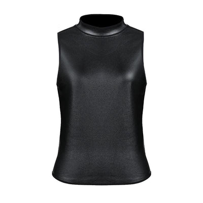 Women Stand collar Leather Long Sleeves Shirt Motorcycle Biker tops Body Shaper Waist Trainer Slim Tshirt Fashion Shapewear tops