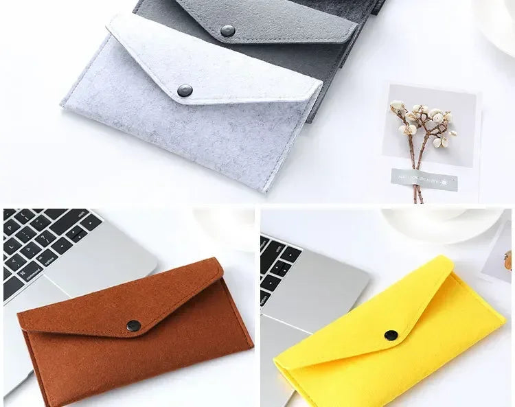 Felt Envelope Mobile Phone Bag Storage Pouch Wallet Credit Card Holder Business Change Purse Bag Thin Wallet Card Holde