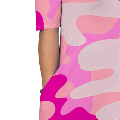 Off Shoulder Camo Maxi Dress for Women Summer Pink Print Casual Loose Fit Holiday