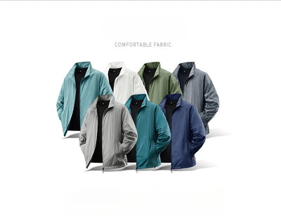 Summer Sunscreen Jacket Men's Casual Quick Dry Breathable UV Coat Outdoor Cycling Camping Fishing Lightweight Skin Windbreaker