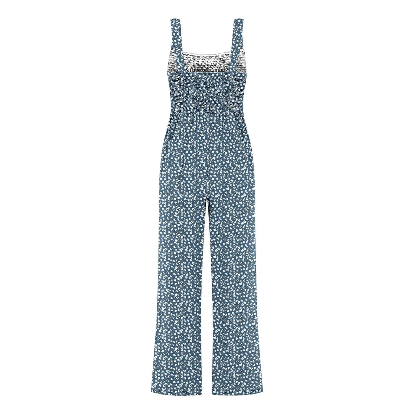 Summer Sexy Sling Jumpsuits Women'S Fashion Printed Loose Pencil Pants Casual Streetwear Elegant Party Female Spaghetti Rompers