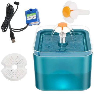 Pet Water Dispenser with Recirculate Filtring for Clean Water Automatic Cat Drinking Fountain USB Charging with LED Lighting