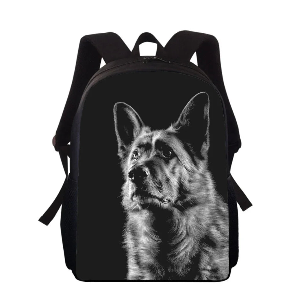 German Shepherd Dog 16" 3D Print Kids Backpack Primary School Bags for Boys Girls Back Pack Students School Book Bags