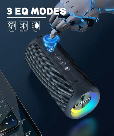 Bluetooth Speaker Wireless,IP67 Waterproof Portable Speaker with Lights,40W Loud Stereo Sound, TWS Pairing, BT5.3, Camping/Home