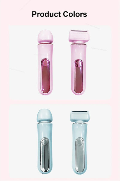 2 in 1 Electric Women Shaver For Bikini Body Leg Armpit Hair Trimmer Dual-Head Ladies Face Mustache Razor Painless Hair Remover