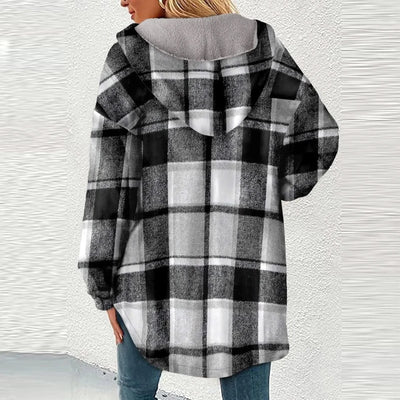Women Chic Jackets Autumn Winter Lapel Patchwork Coats Casual Office Jacket