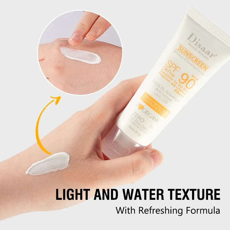 Facial Sunscreen Cream SPF 90 Body Protective Cream Anti-Aging Oil-control Moisturizing 40g Original Facial Body UV Sun Sunblock