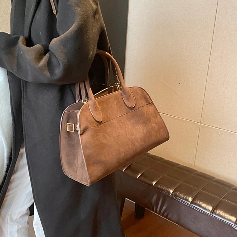 Women's handbag high-end women's luxury minimalist designer large capacity shoulder bag retro unique personality handbag-A-DH
