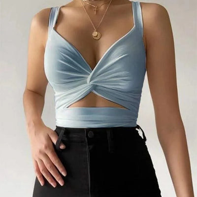 Women Sleeveless Short Crop tops Vest Tank Top