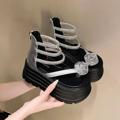 2025 Designers Women Summer Sandals Open Toe 8CM Platform Wedge Sneakers Women Casual Shoes Beach Sandálias Das Mulheres - Elanique