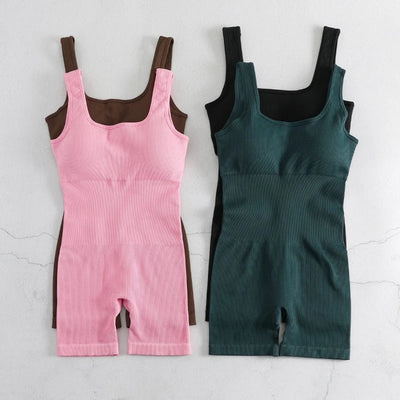Women's Sleeveless Jumpsuit  Abdomen and Hips Women's Solid Color Sexy Tight-fitting Sports Yoga Jumpsuit  Fitness Clothes