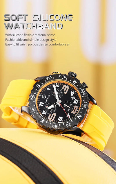 Men’s Watches Top Brand Big Sport Watch Luxury Men Quartz Wrist Watches Chronograph Male Clock Endurance Watch Wristwatches