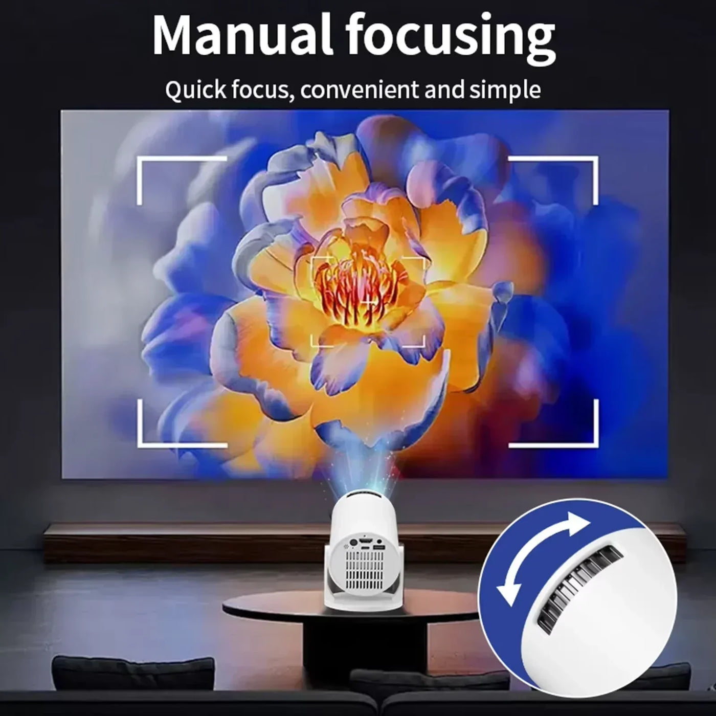 Projector  270° Adjustable LED 1080P Portable Movie Projector for Android Phone USB TV Stick Laptop