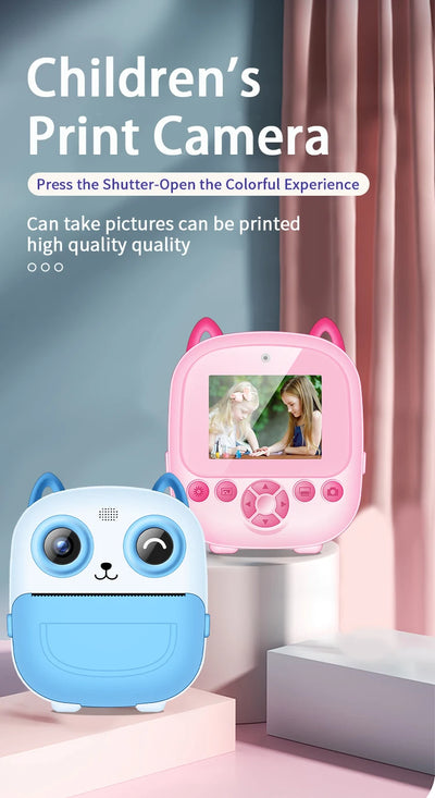 Children Digital Camera Instant Print Toys For Kids Thermal Print Camera HD 1080P Instant Photo Printing Camera Video Toys Gift