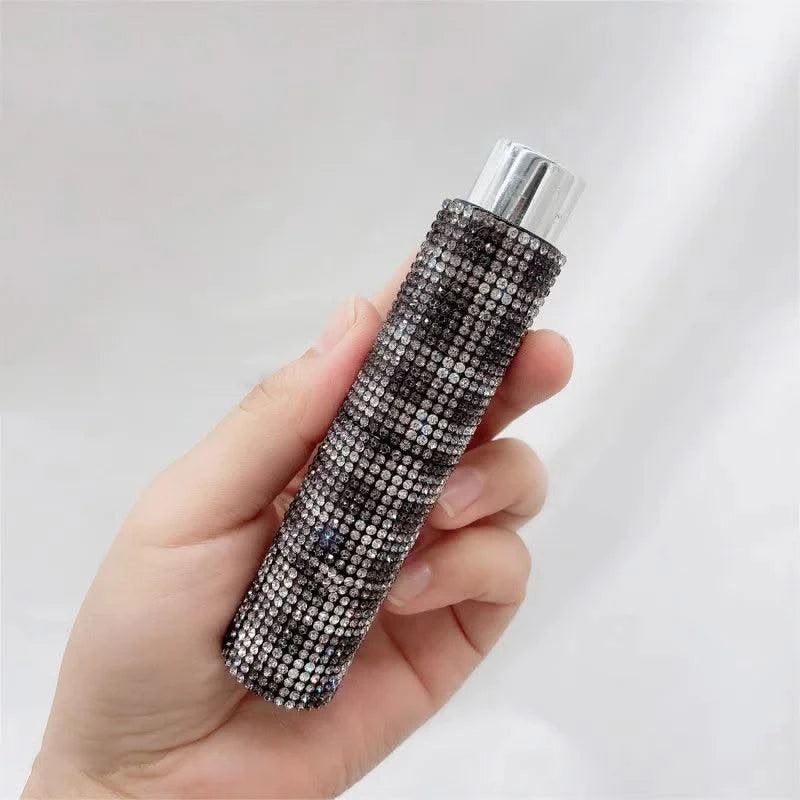 Luxury 10ml Perfume Spray Bottle Bling Rhinestones Refillable Perfume Atomizer Empty Bottle Travel Cosmetic Essential Container