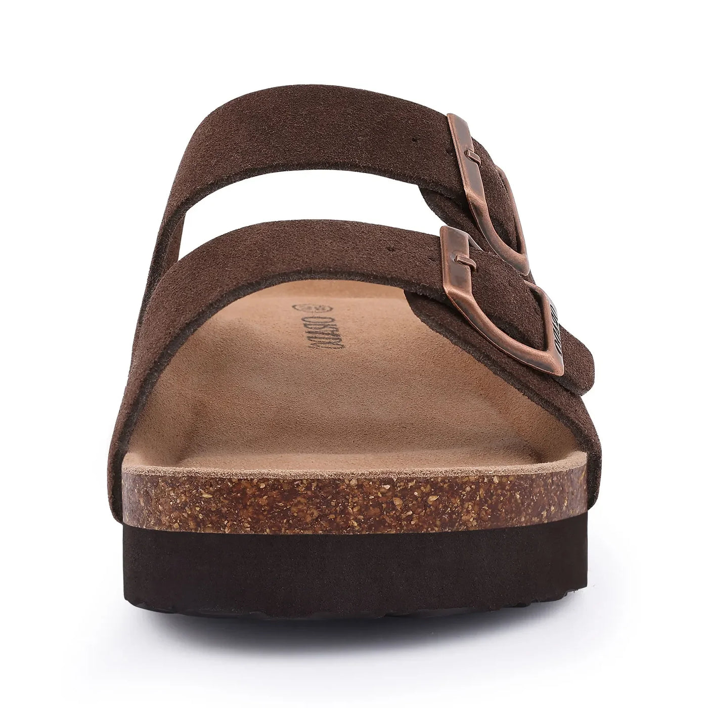 Kidmi New Men Sandals Men Double Buckle Sandals Cork Suede Men Slippers Outdoor Beach Slide Sandals Casual Soft Nonslip Sandals