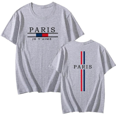 Paris Printed T-shirts for Men High Quality 100% Cotton Short Sleeved Tops Summer Spring Daily Casual Sports Tees Urban Trend